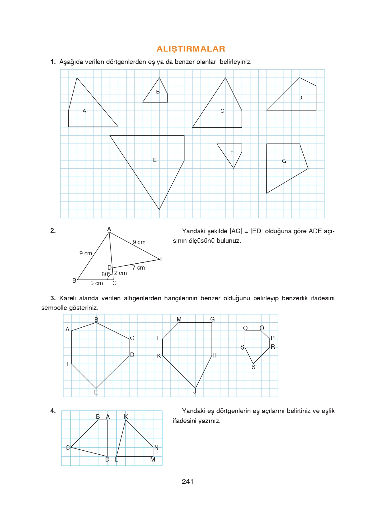 8. Sınıf Ada Matbaacılık Yayıncılık Matematik Ders Kitabı Sayfa 241 Cevapları