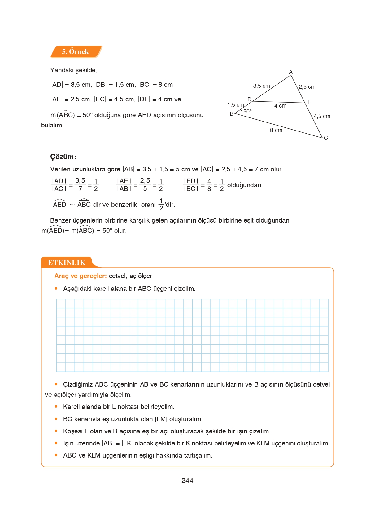 8. Sınıf Ada Matbaacılık Yayıncılık Matematik Ders Kitabı Sayfa 244 Cevapları