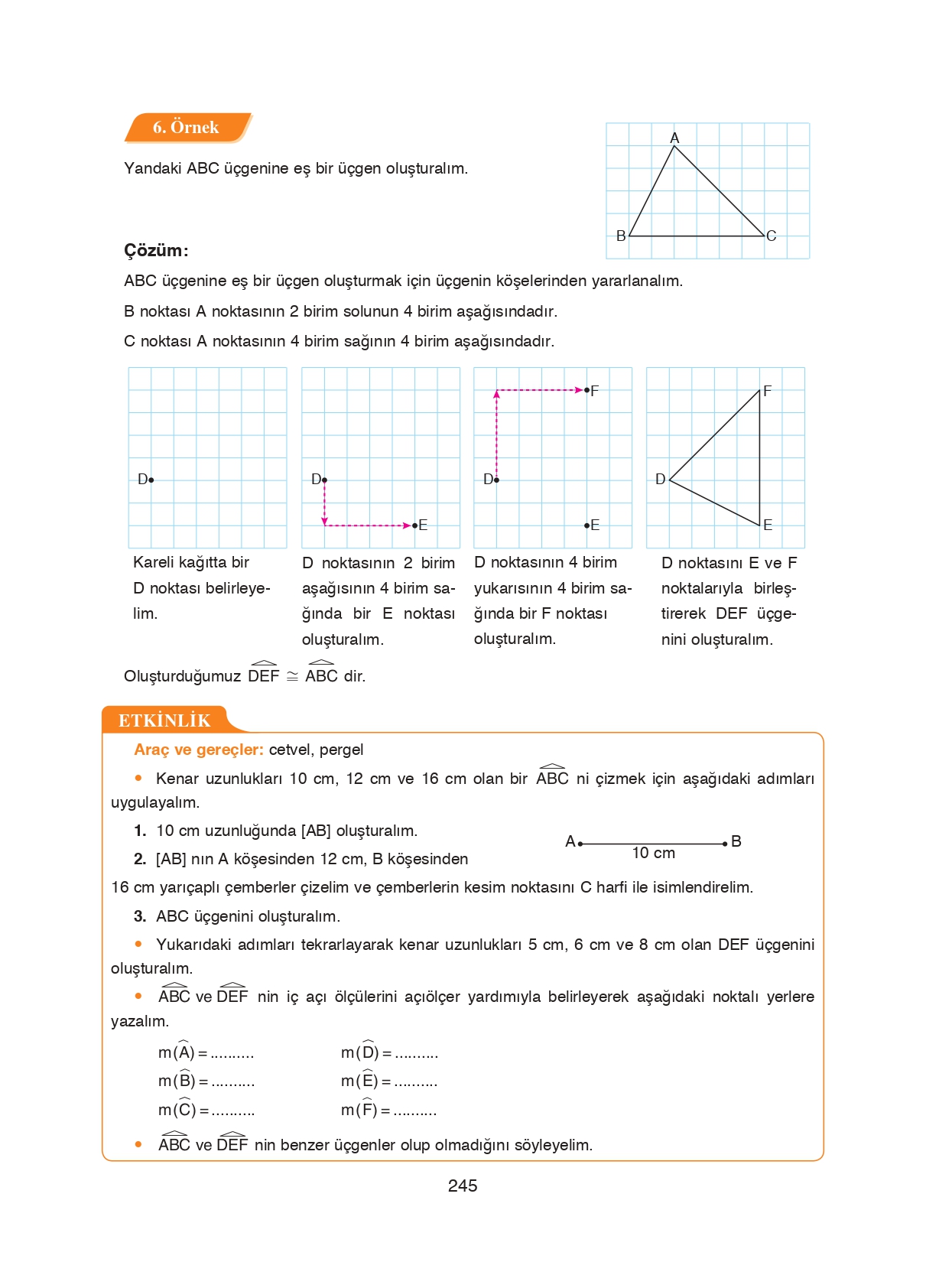 8. Sınıf Ada Matbaacılık Yayıncılık Matematik Ders Kitabı Sayfa 245 Cevapları