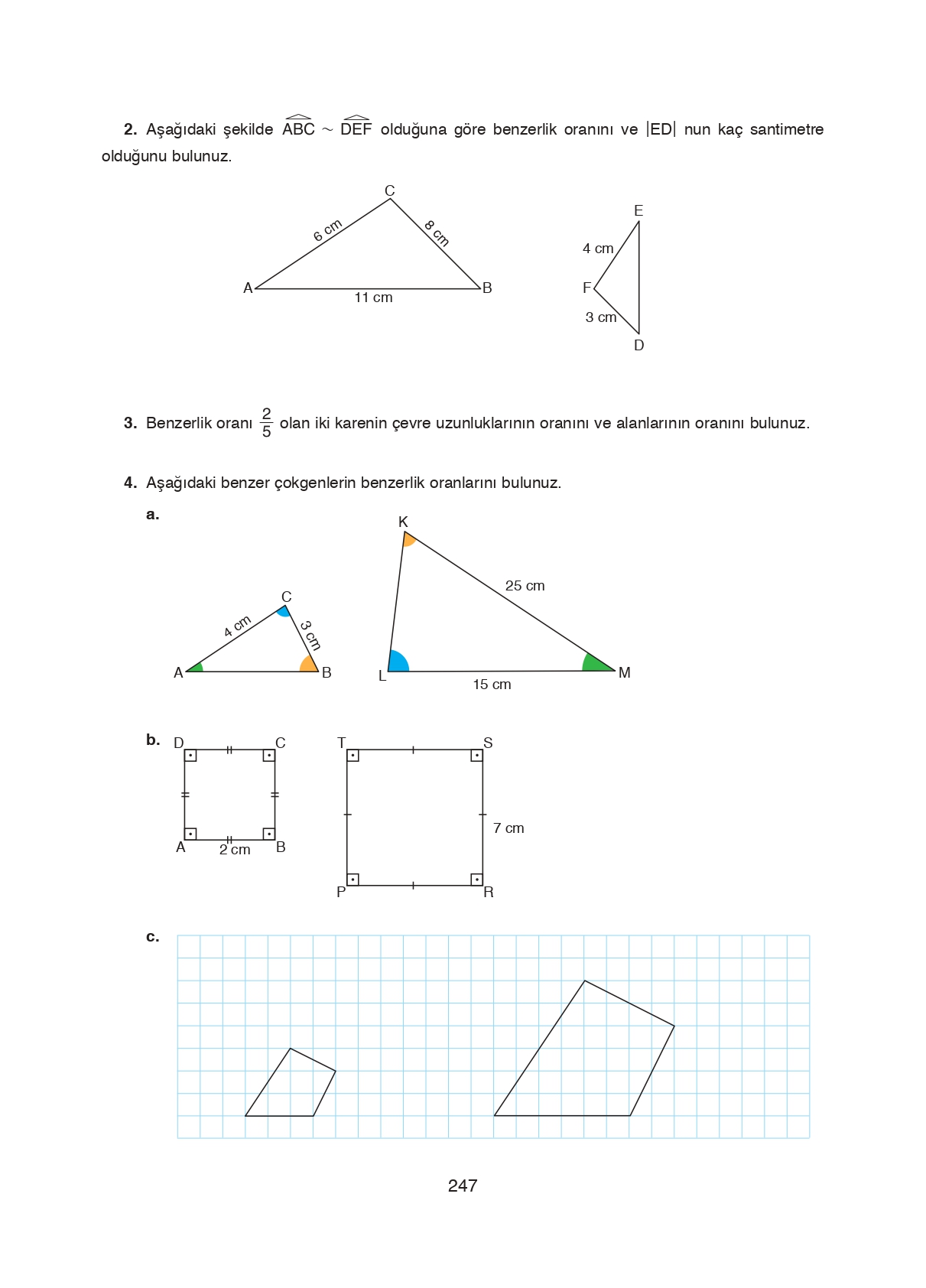 8. Sınıf Ada Matbaacılık Yayıncılık Matematik Ders Kitabı Sayfa 247 Cevapları