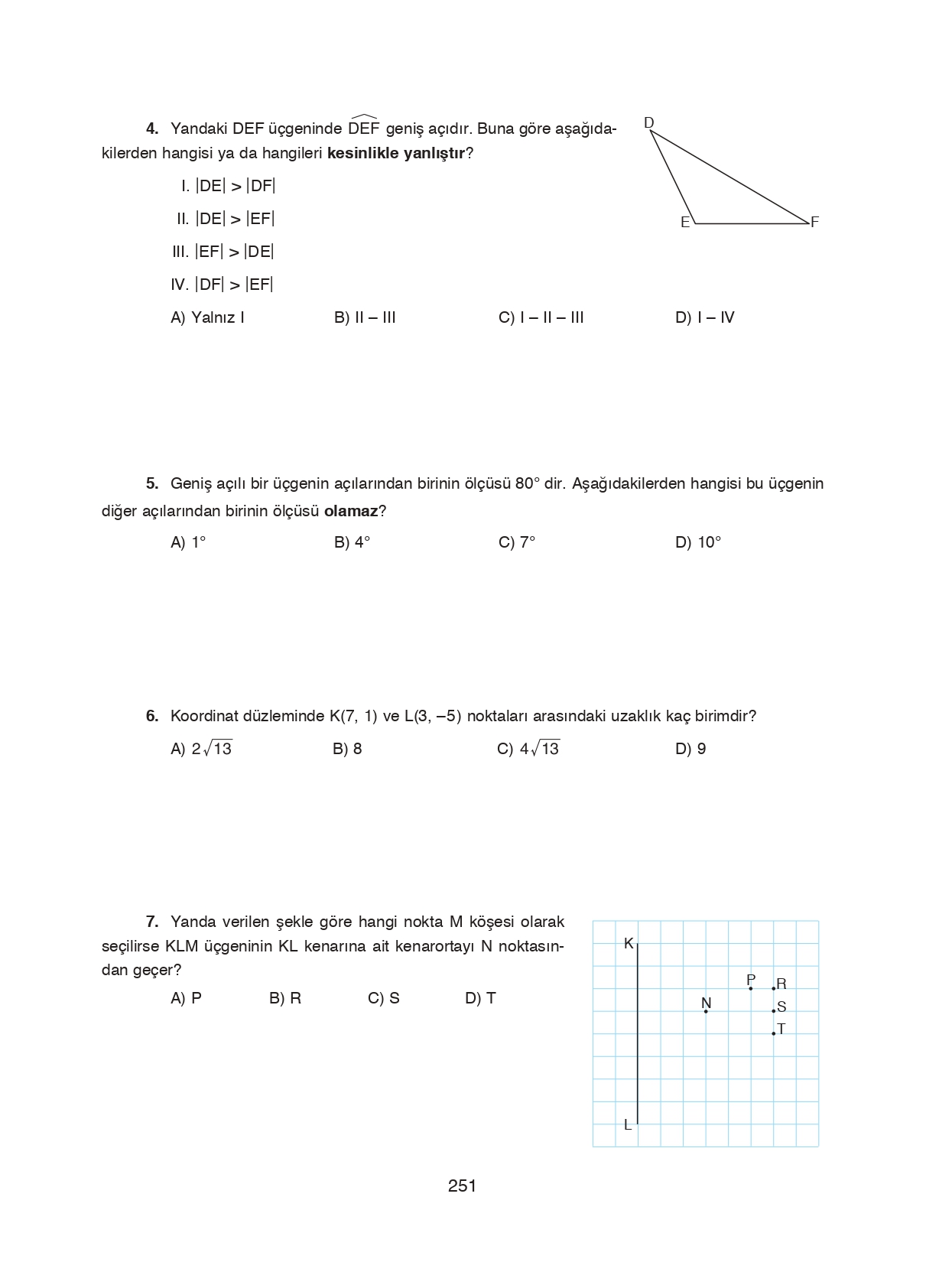 8. Sınıf Ada Matbaacılık Yayıncılık Matematik Ders Kitabı Sayfa 251 Cevapları