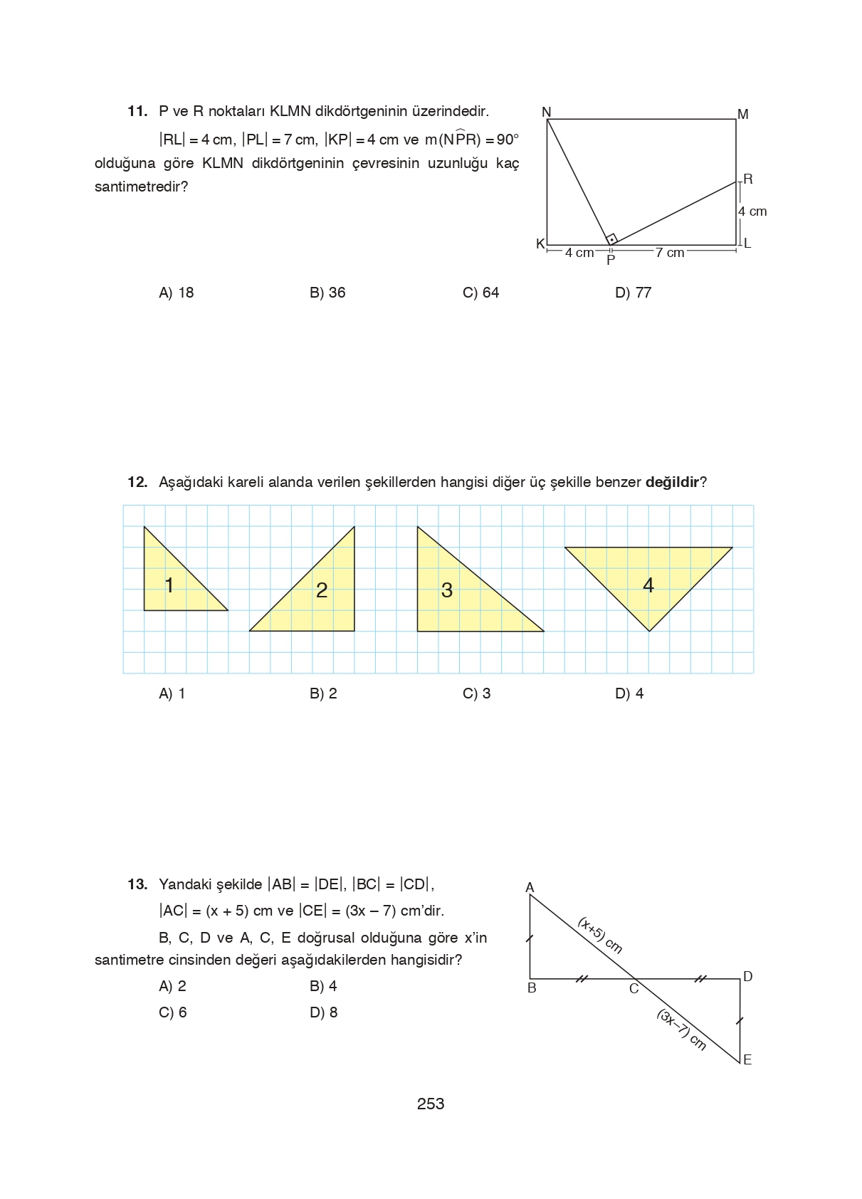 8. Sınıf Ada Matbaacılık Yayıncılık Matematik Ders Kitabı Sayfa 253 Cevapları