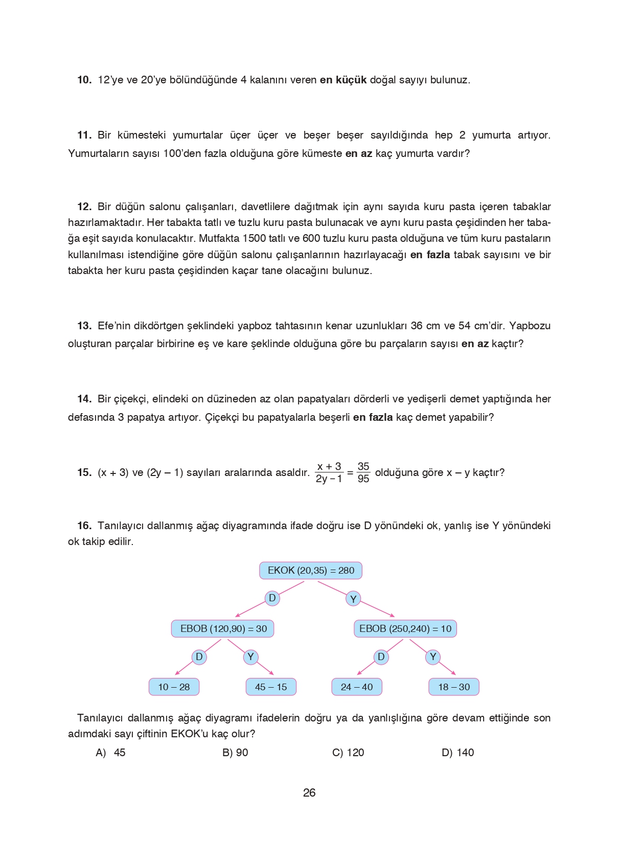 8. Sınıf Ada Matbaacılık Yayıncılık Matematik Ders Kitabı Sayfa 26 Cevapları