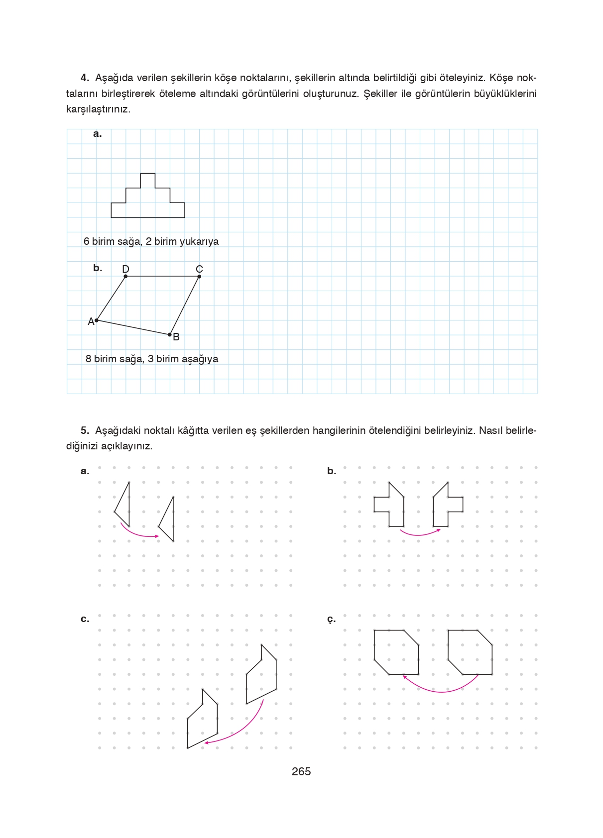 8. Sınıf Ada Matbaacılık Yayıncılık Matematik Ders Kitabı Sayfa 265 Cevapları