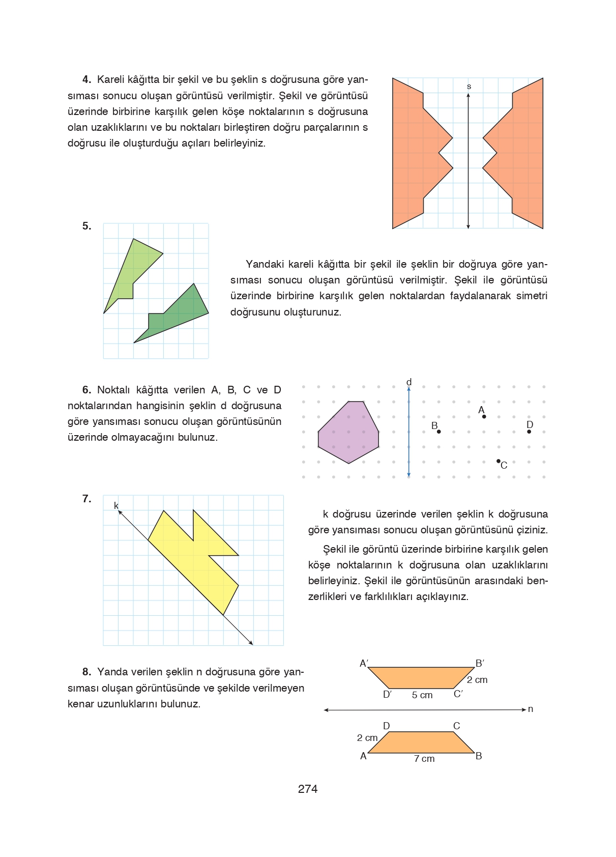 8. Sınıf Ada Matbaacılık Yayıncılık Matematik Ders Kitabı Sayfa 274 Cevapları