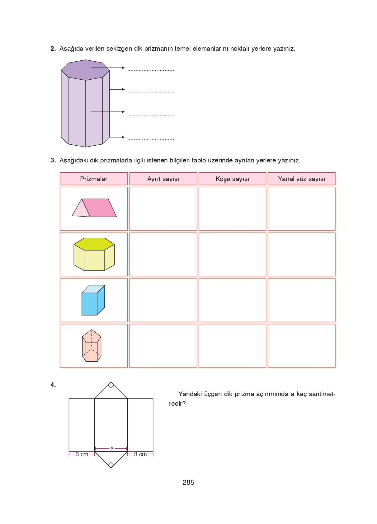 8. Sınıf Ada Matbaacılık Yayıncılık Matematik Ders Kitabı Sayfa 285 Cevapları