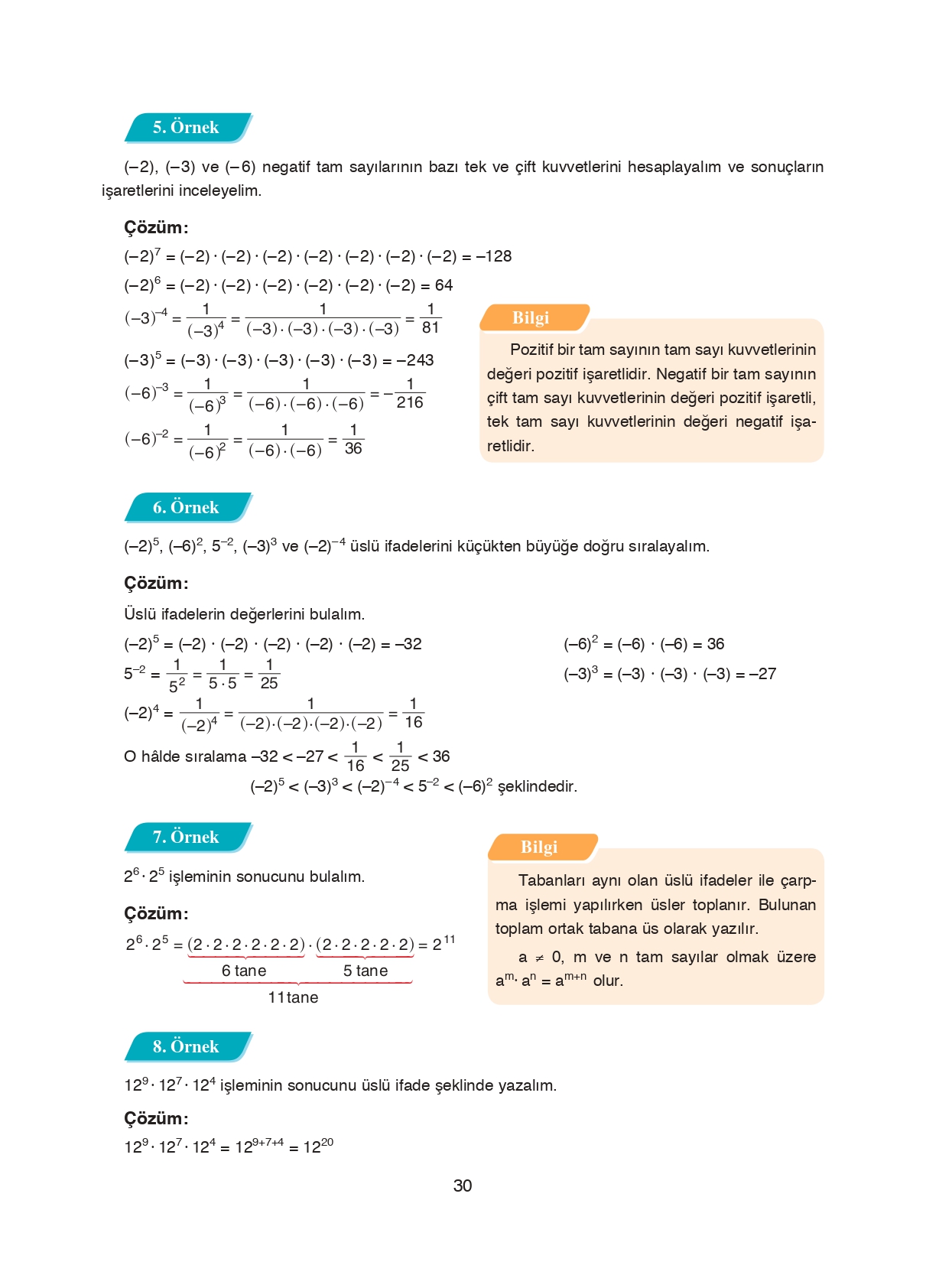 8. Sınıf Ada Matbaacılık Yayıncılık Matematik Ders Kitabı Sayfa 30 Cevapları