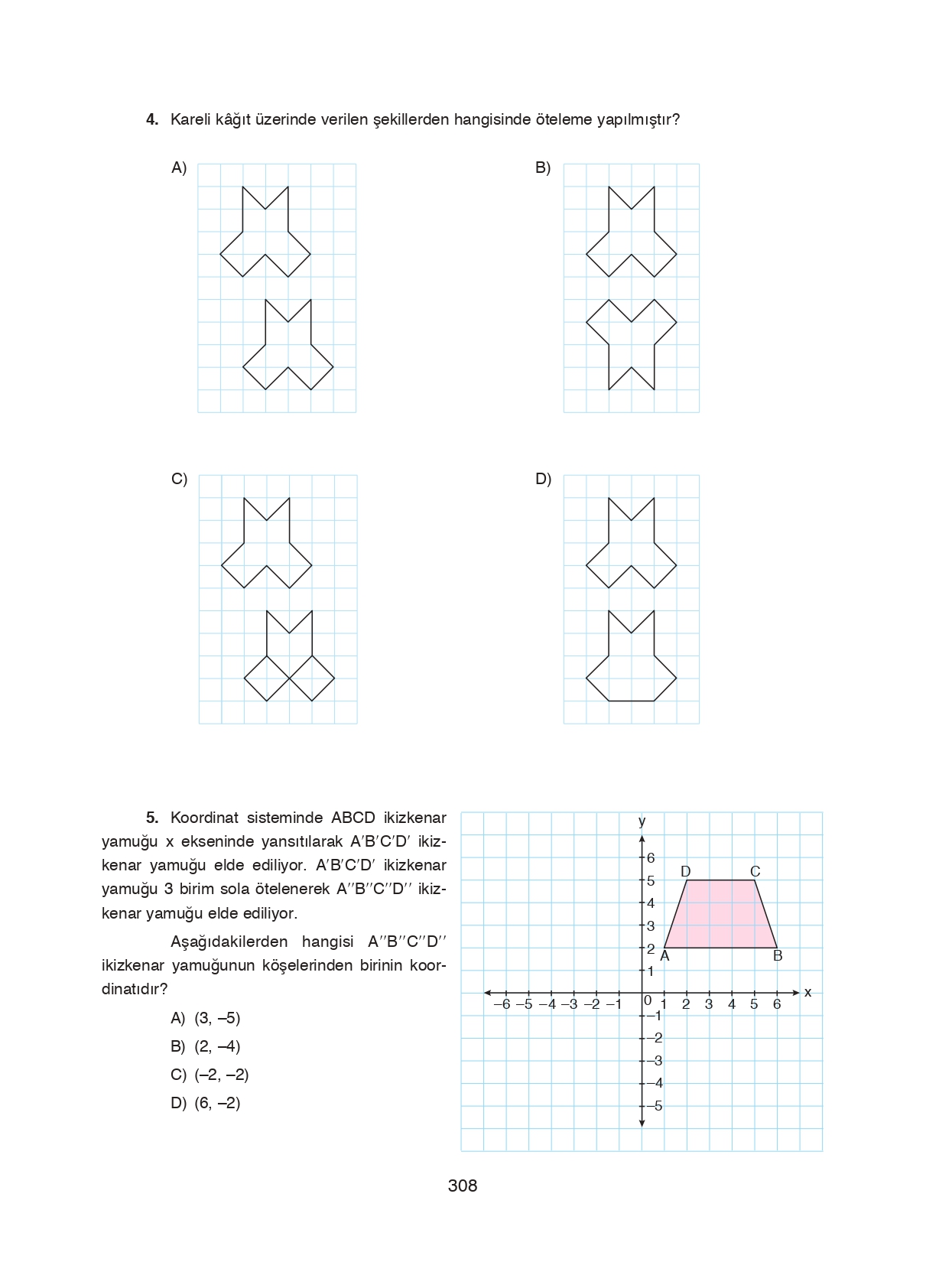 8. Sınıf Ada Matbaacılık Yayıncılık Matematik Ders Kitabı Sayfa 308 Cevapları