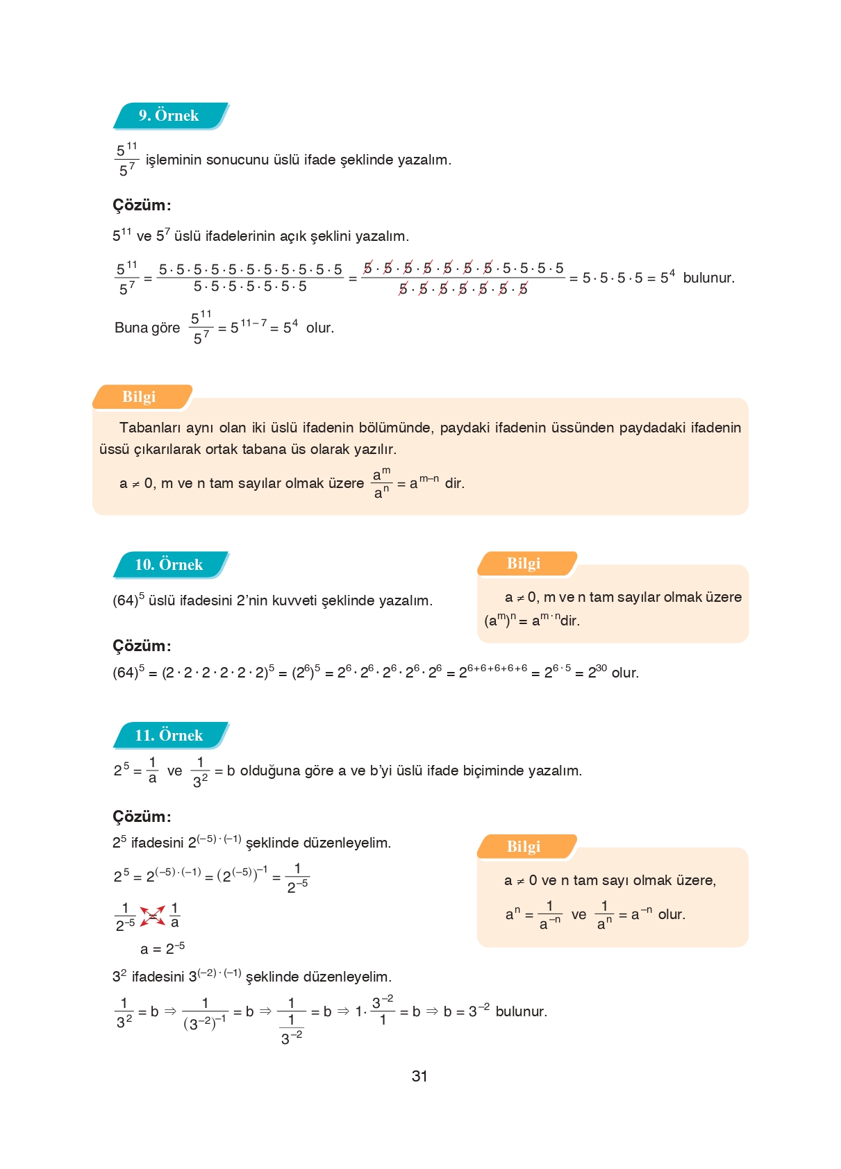 8. Sınıf Ada Matbaacılık Yayıncılık Matematik Ders Kitabı Sayfa 31 Cevapları