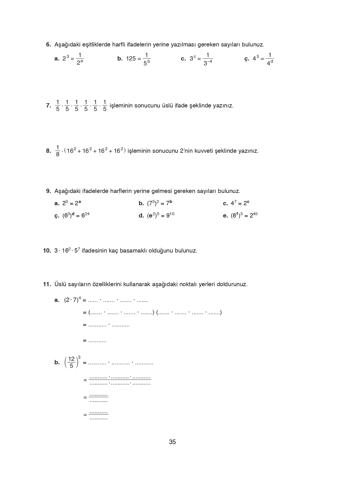 8. Sınıf Ada Matbaacılık Yayıncılık Matematik Ders Kitabı Sayfa 35 Cevapları