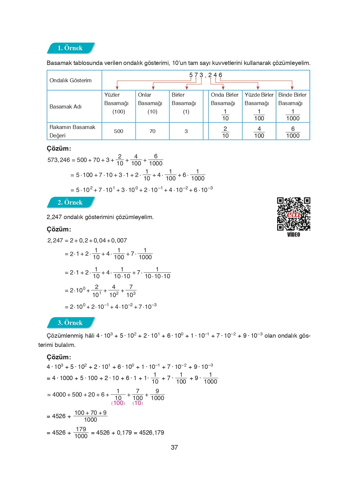 8. Sınıf Ada Matbaacılık Yayıncılık Matematik Ders Kitabı Sayfa 37 Cevapları