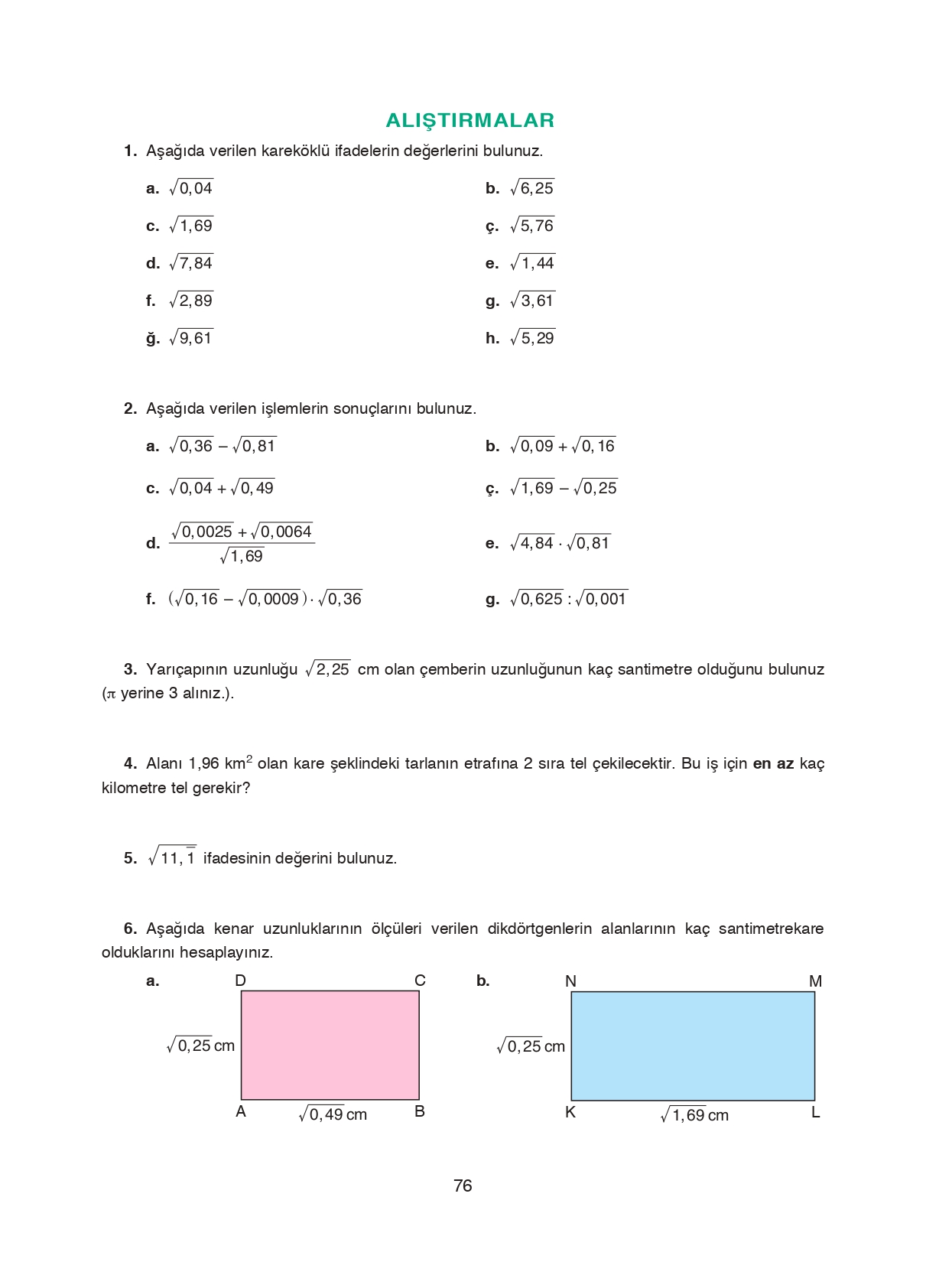 8. Sınıf Ada Matbaacılık Yayıncılık Matematik Ders Kitabı Sayfa 76 Cevapları