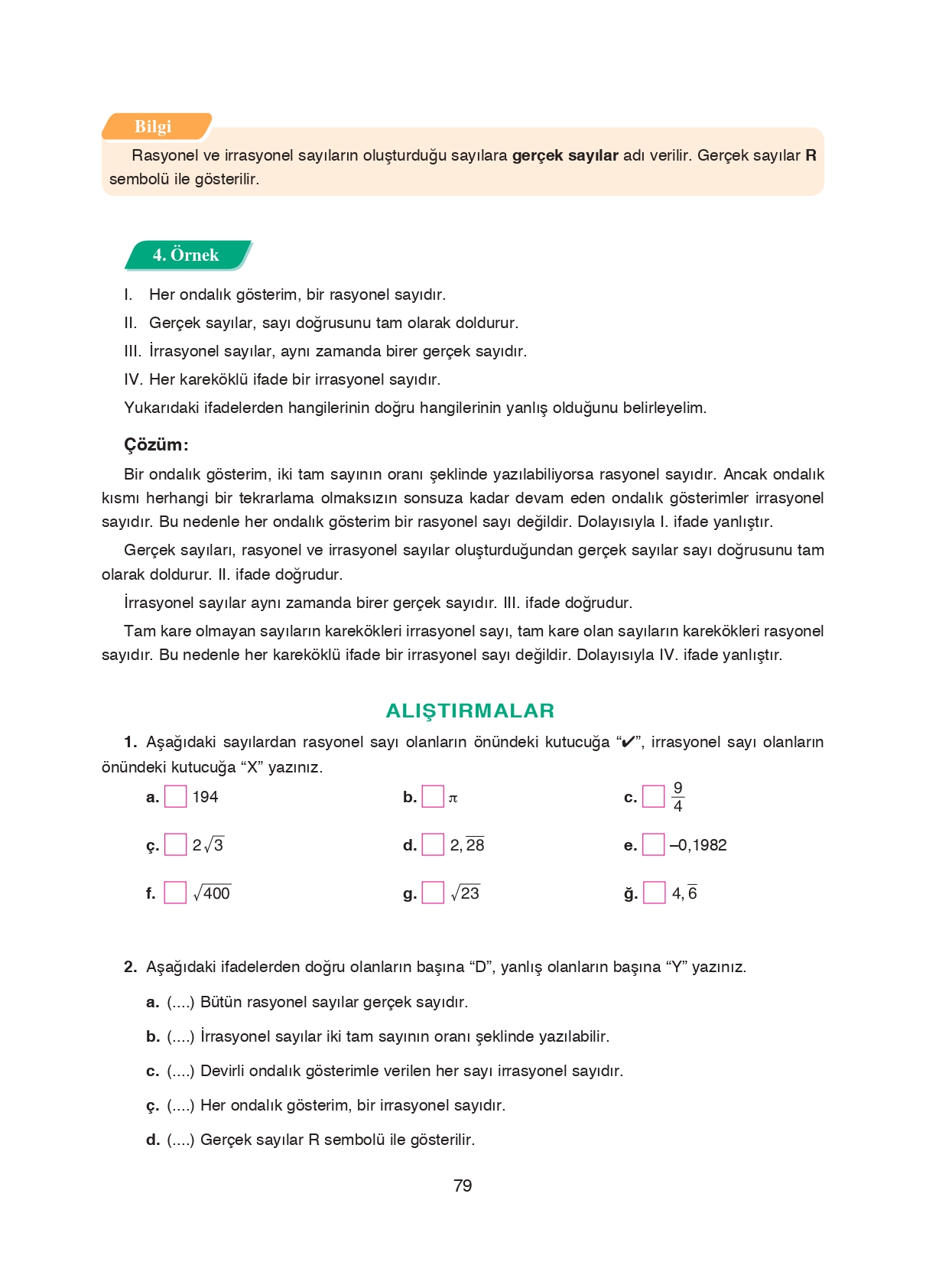 8. Sınıf Ada Matbaacılık Yayıncılık Matematik Ders Kitabı Sayfa 79 Cevapları