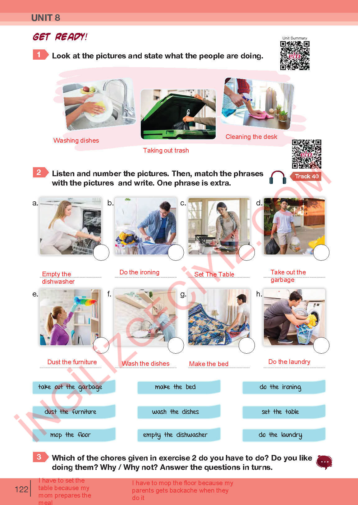 8. Sınıf Bilim ve Kültür Yayınları İngilizce Ders Kitabı Sayfa 122 Cevapları