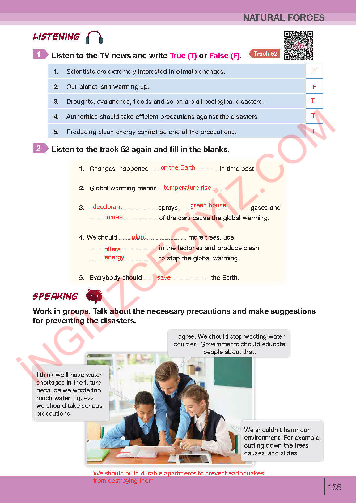 8. Sınıf Bilim ve Kültür Yayınları İngilizce Ders Kitabı Sayfa 155 Cevapları