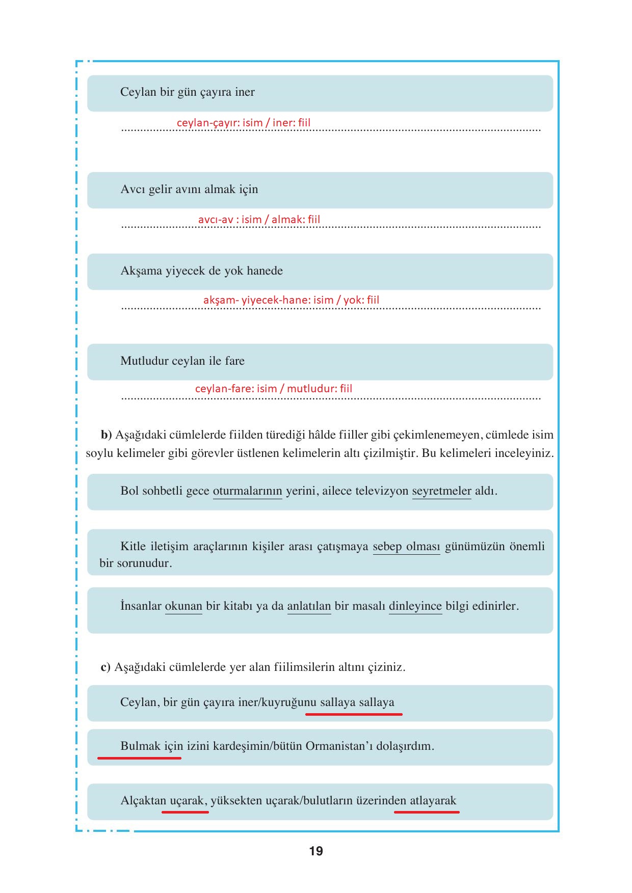 8. Sınıf Hecce Yayıncılık Türkçe Ders Kitabı Sayfa 19 Cevapları