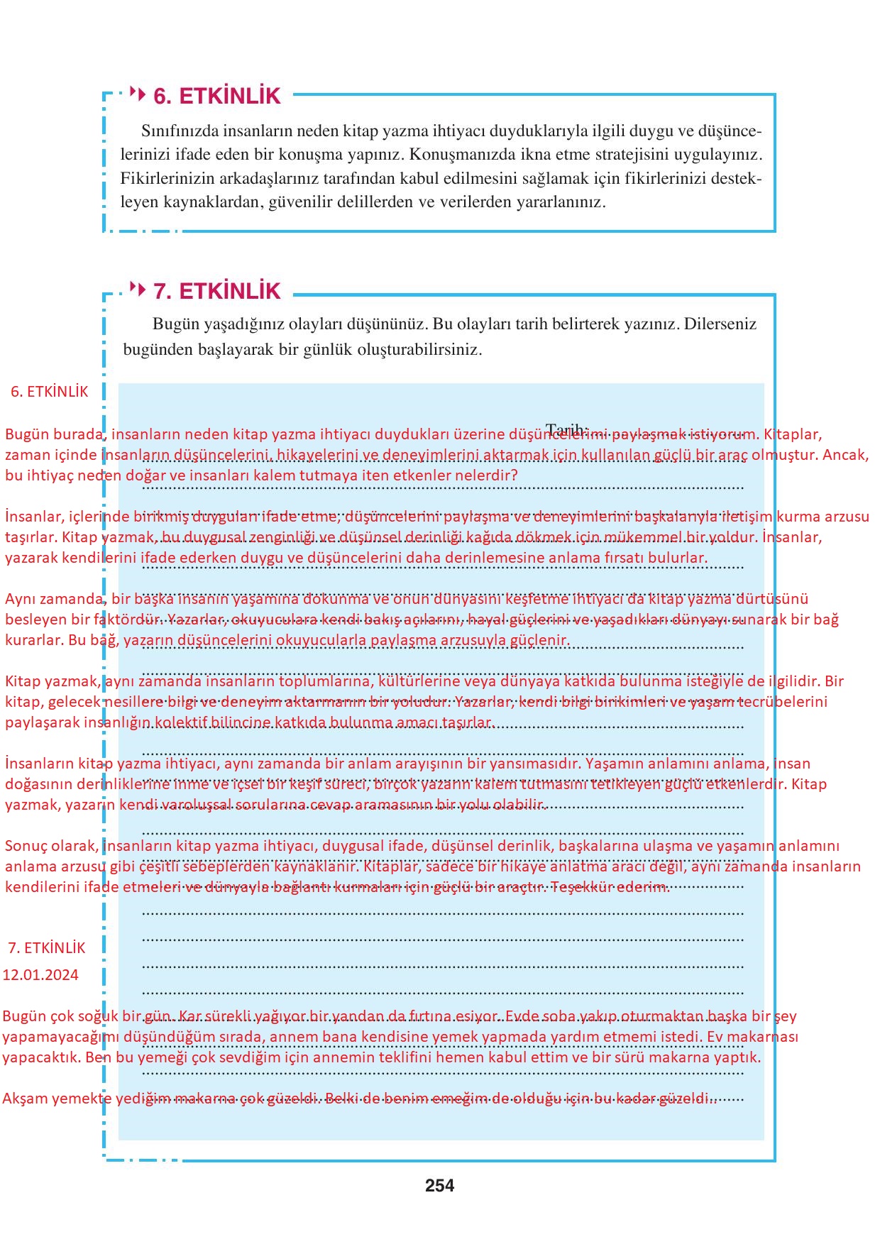 8. Sınıf Hecce Yayıncılık Türkçe Ders Kitabı Sayfa 254 Cevapları