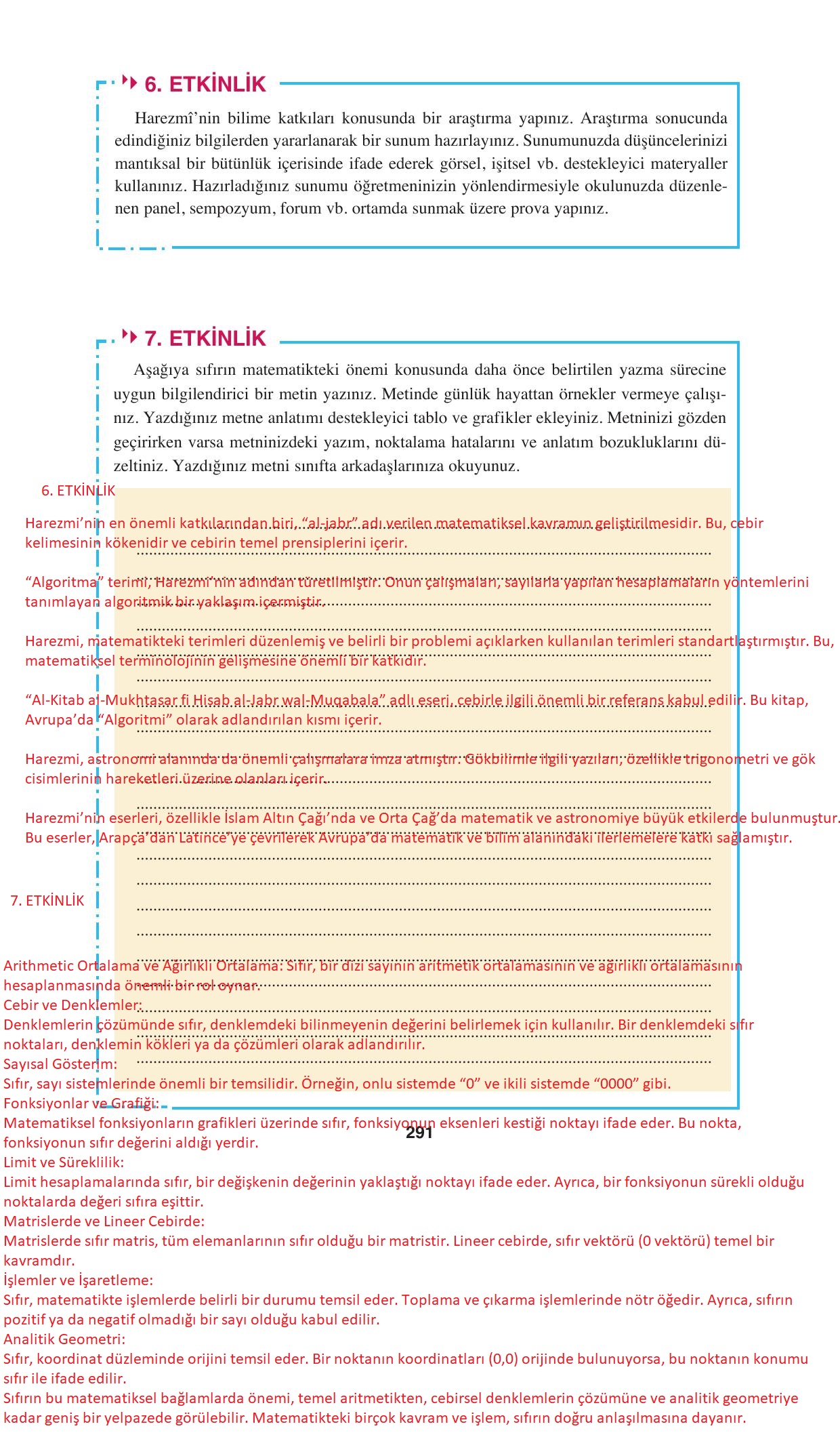 8. Sınıf Hecce Yayıncılık Türkçe Ders Kitabı Sayfa 291 Cevapları