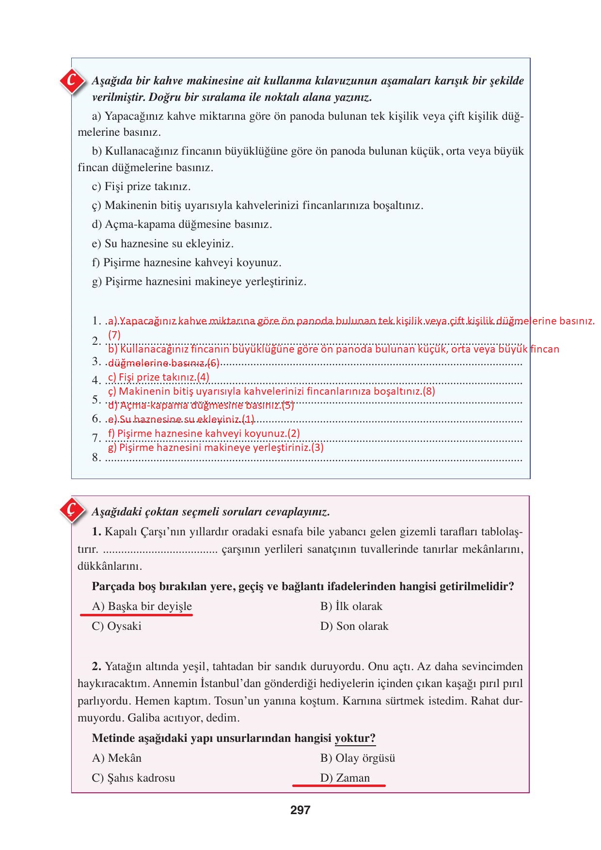 8. Sınıf Hecce Yayıncılık Türkçe Ders Kitabı Sayfa 297 Cevapları