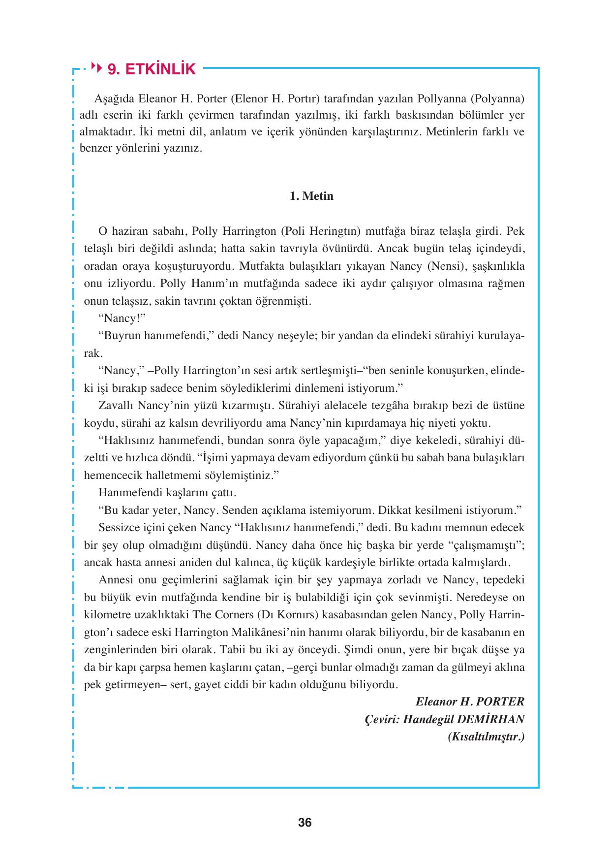 8. Sınıf Hecce Yayıncılık Türkçe Ders Kitabı Sayfa 36 Cevapları