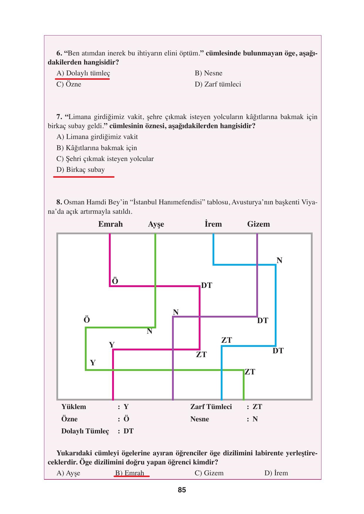 8. Sınıf Hecce Yayıncılık Türkçe Ders Kitabı Sayfa 85 Cevapları