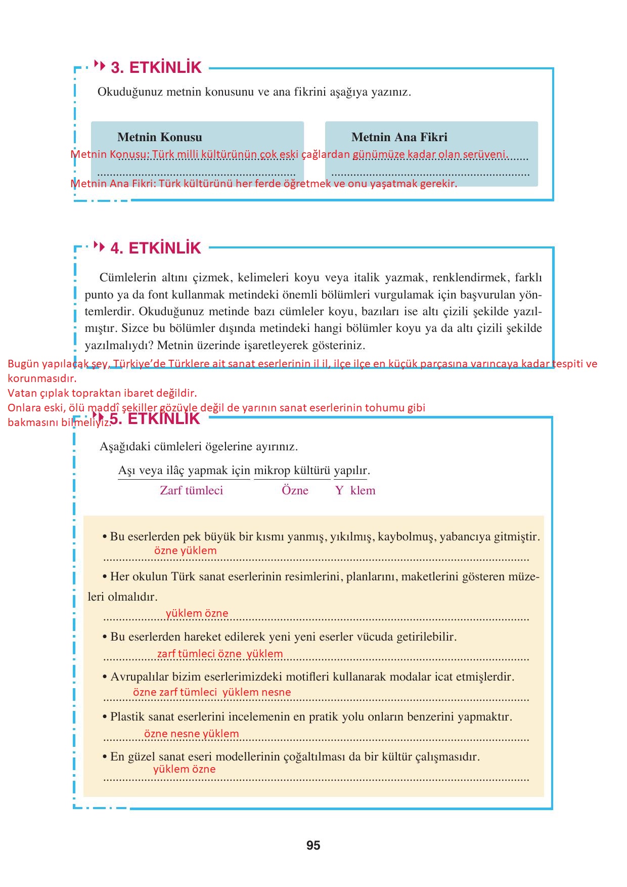 8. Sınıf Hecce Yayıncılık Türkçe Ders Kitabı Sayfa 95 Cevapları