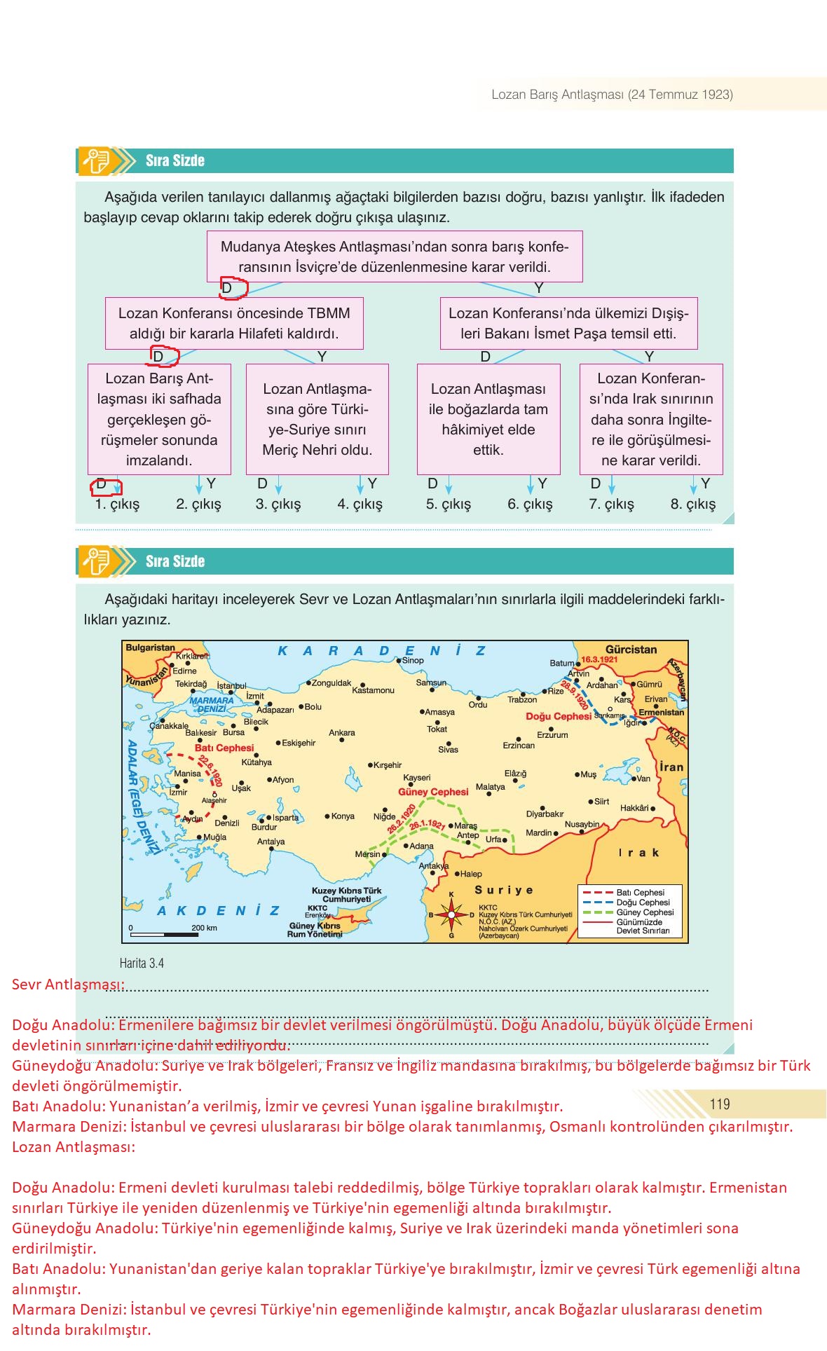 8. Sınıf Semih Ofset Sek Yayınları İnkılap Ders Kitabı Sayfa 119 Cevapları