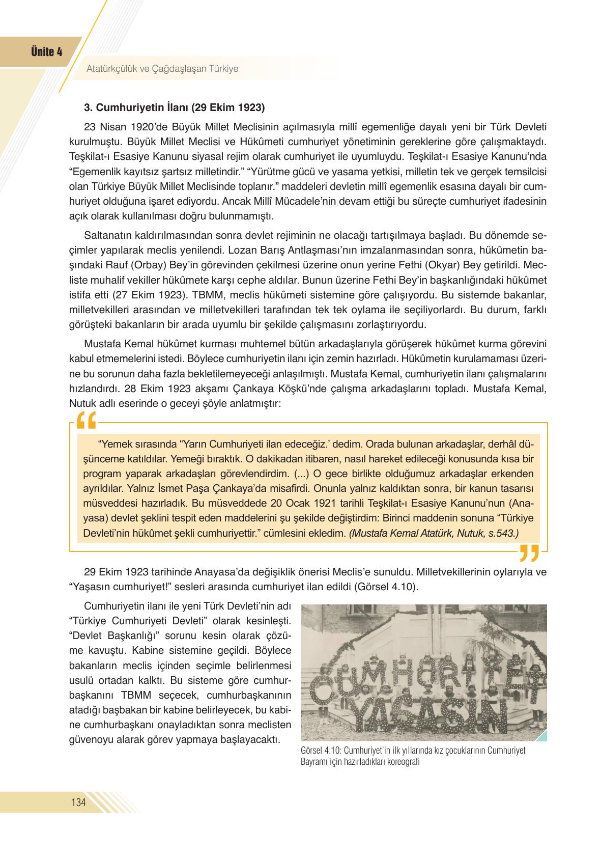 8. Sınıf Semih Ofset Sek Yayınları İnkılap Ders Kitabı Sayfa 134 Cevapları