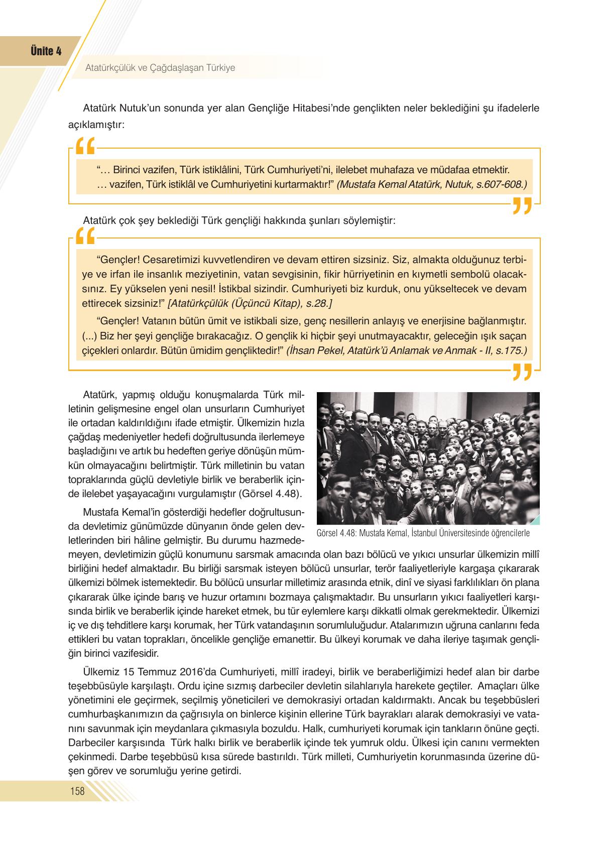 8. Sınıf Semih Ofset Sek Yayınları İnkılap Ders Kitabı Sayfa 158 Cevapları