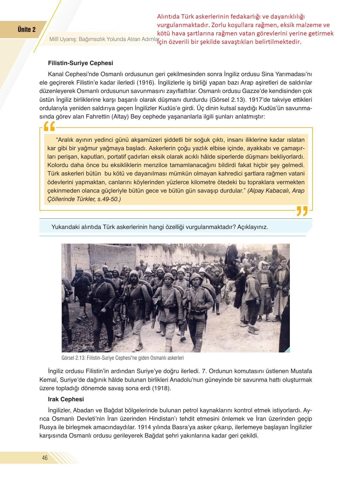 8. Sınıf Semih Ofset Sek Yayınları İnkılap Ders Kitabı Sayfa 46 Cevapları