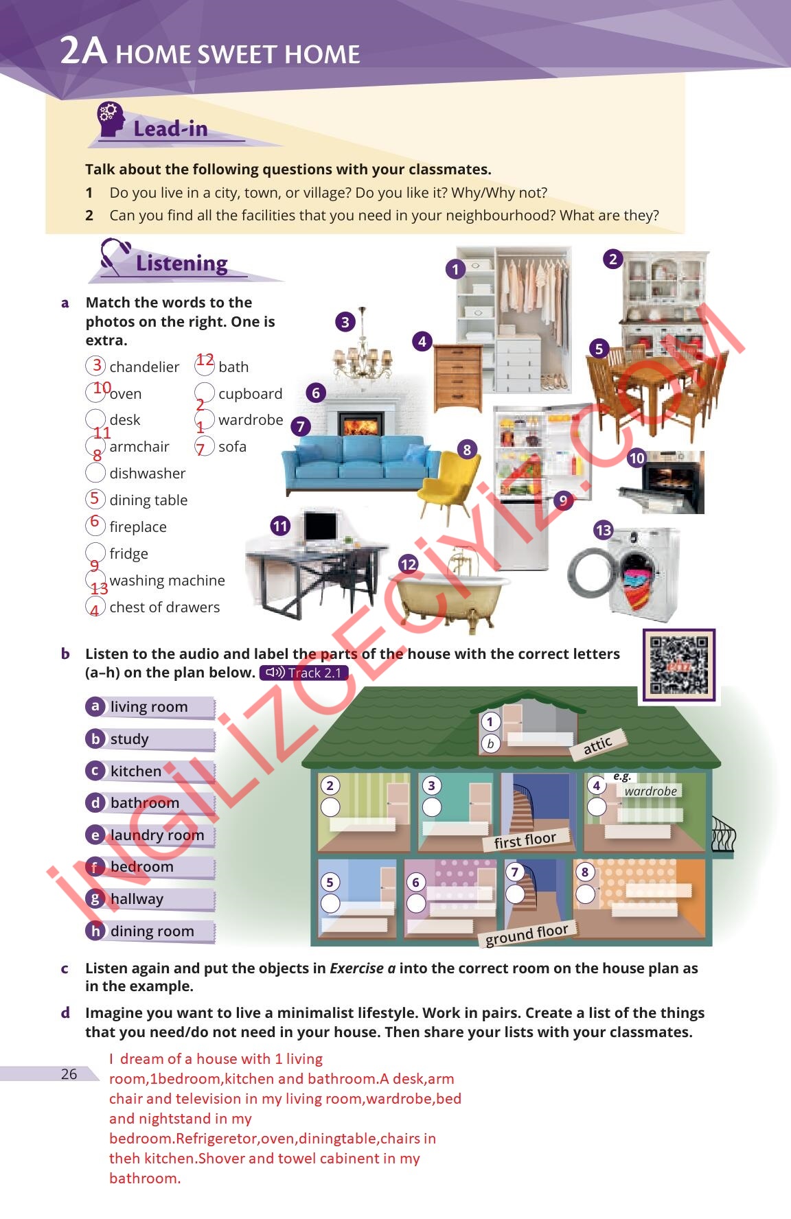 9. Sınıf Uplift Meb Yayınları İngilizce Ders Kitabı Sayfa 26 Cevapları