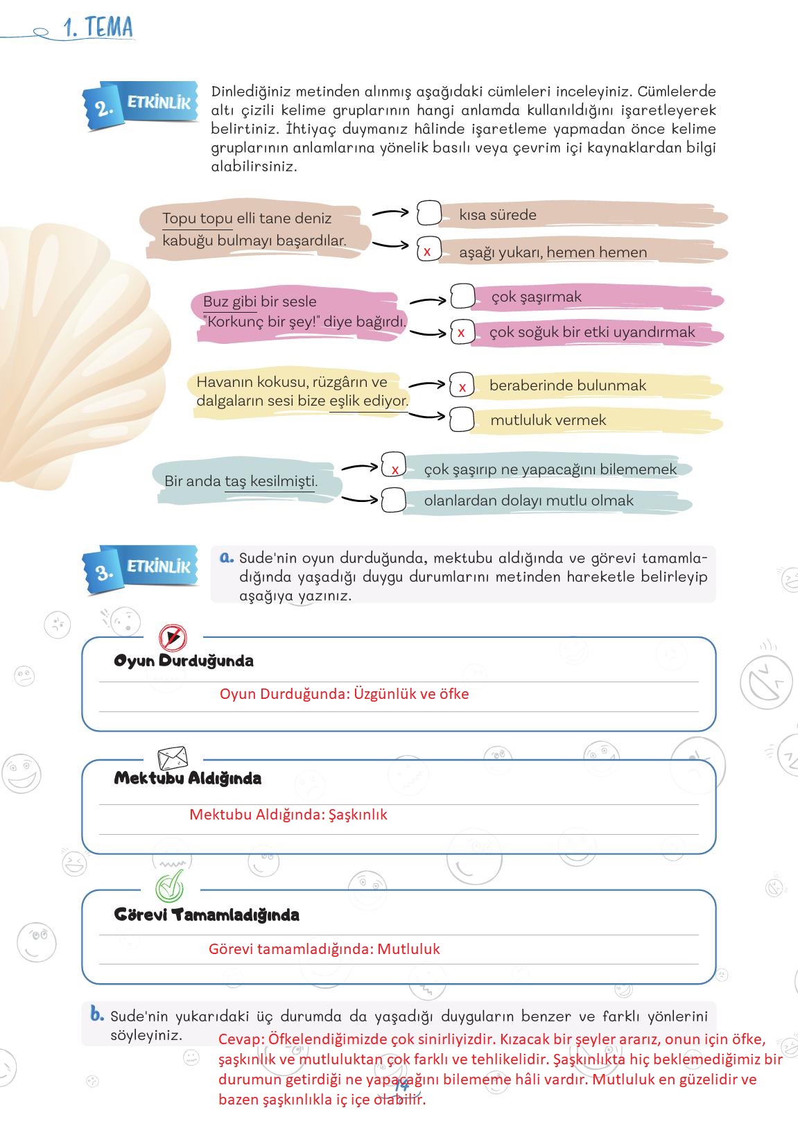 5. Sınıf Meb Yayınları Türkçe 1. Kitap Ders Kitabı Sayfa 14 Cevapları