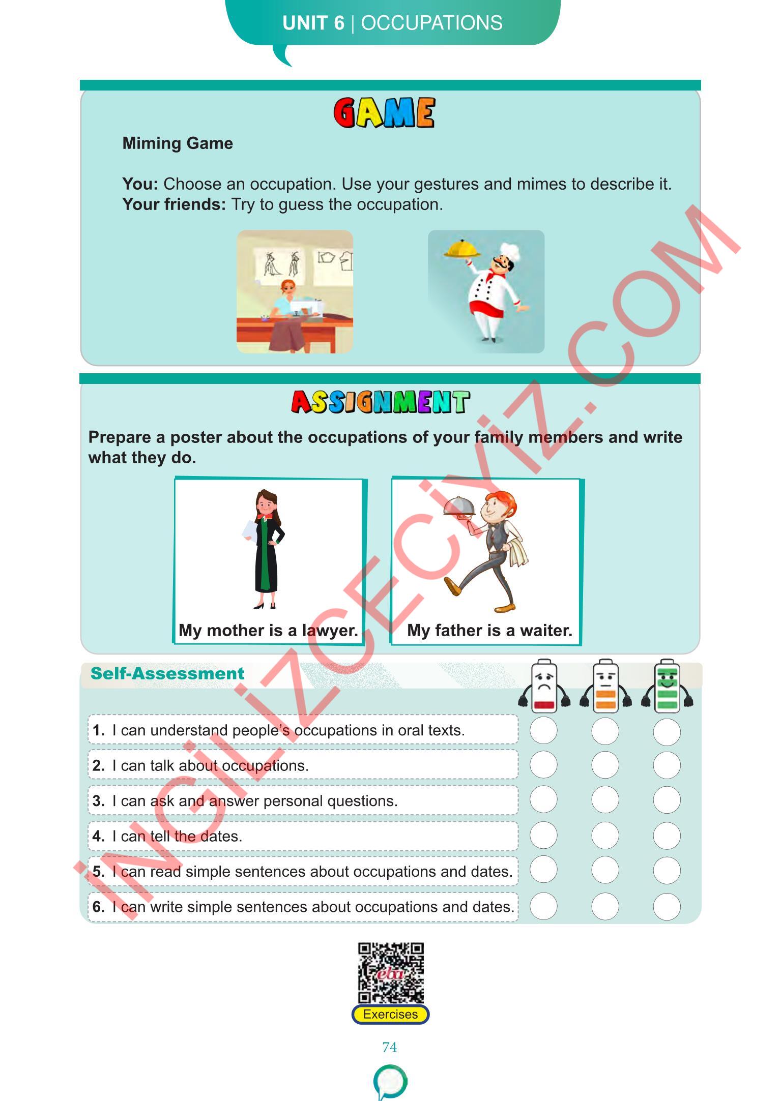 6. Sınıf Meb Yayınları İngilizce Ders Kitabı Sayfa 74 Cevapları